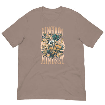 Kingdom Mindset text with graphic vintage floral design