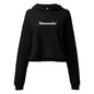 Mommin' text on a black cropped hoodie. Embrace the mommin movement.